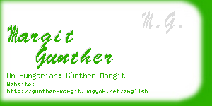 margit gunther business card